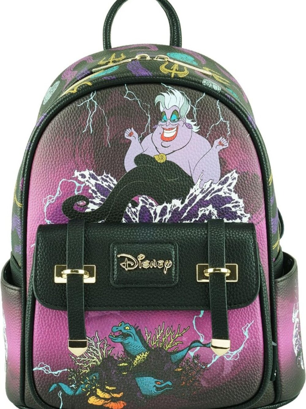 Vegan Leather Disney Ursula Mini Backpack - 11" Fashion Bag, Cute & Stylish